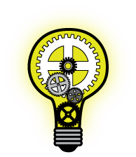 lightbulb filled with gears, representing ideas that work